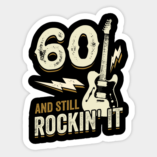 60. Birthday Rock Music Guitarist Gift 60 Birthday Guitar Sticker